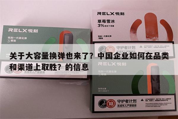 关于大容量换弹也来了？中国企业如何在品类和渠道上取胜？的信息-第1张图片-电子烟烟油论坛
